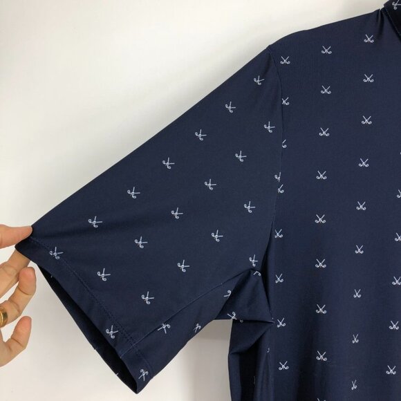 KJUS Navy Men's Golfer Polo in Atlanta Blue/White size 48 S - Picture 7 of 15